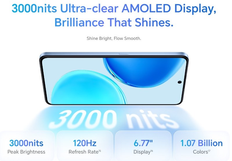 Smartphone HONOR X8D écran AMOLED 6,77 pouces lumineux
