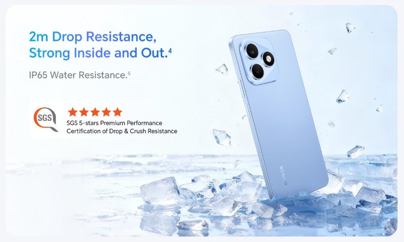 HONOR X8D écran 6,77 pouces AMOLED design Bleu Clair