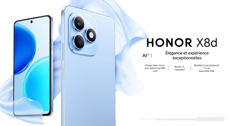 Honor X8d Prix Tunisie - 4G écran large AMOLED noir