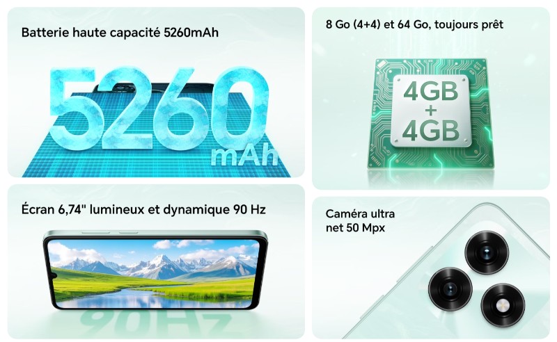 Honor X5c Plus caméra 50 Mpx pour photos nettes