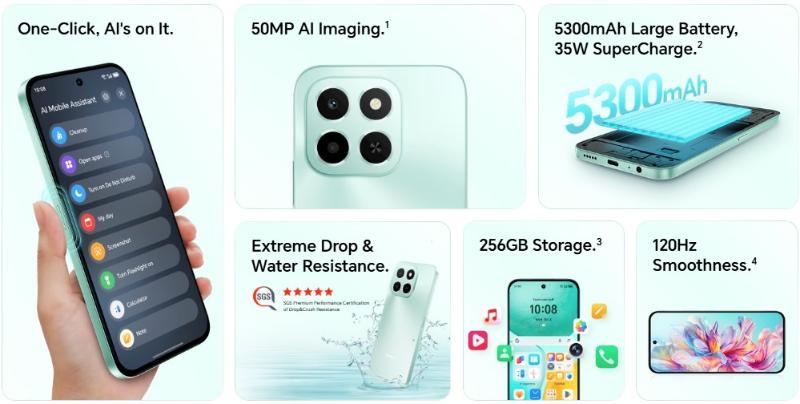 Honor X6C processeur Octa-core MediaTek Helio G81 Ultra et 6 Go RAM