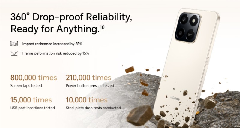 Mobile HONOR X7D 5G couleur Meteor Silver