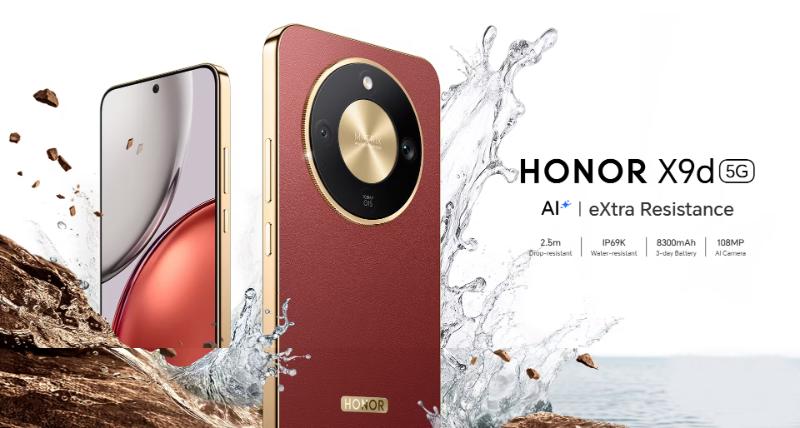 Honor X9d Amber Sunrise smartphone 5G vue de face