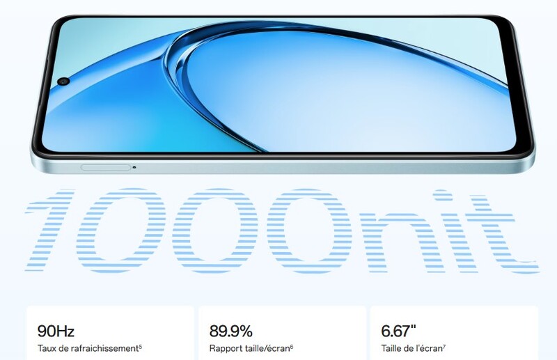 OPPO A3x charge rapide et batterie 5100mAh