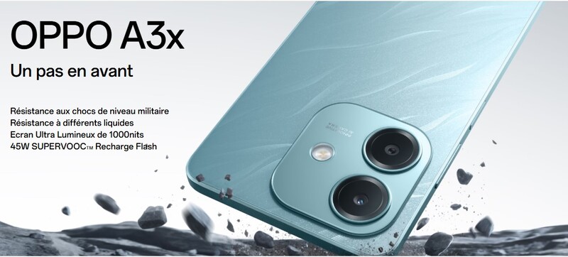 OPPO A3x prix Tunisie smartphone OPPO 4Go 64Go