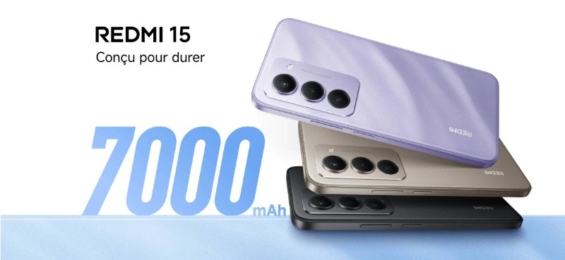 Smartphone XIAOMI Redmi 15 8Go 256Go - Gris Titane vue avant