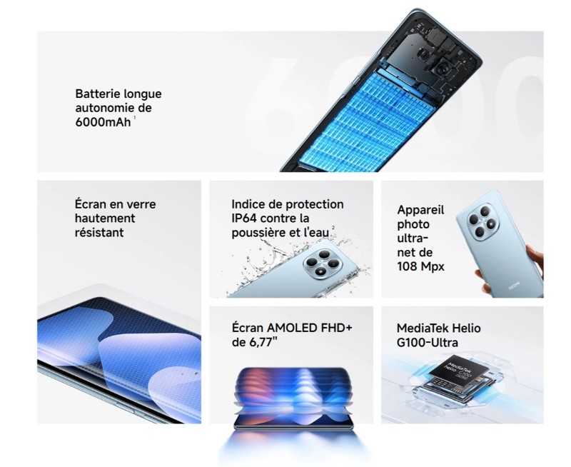 Redmi Note 15 5G photo arrière 108MP et 8MP