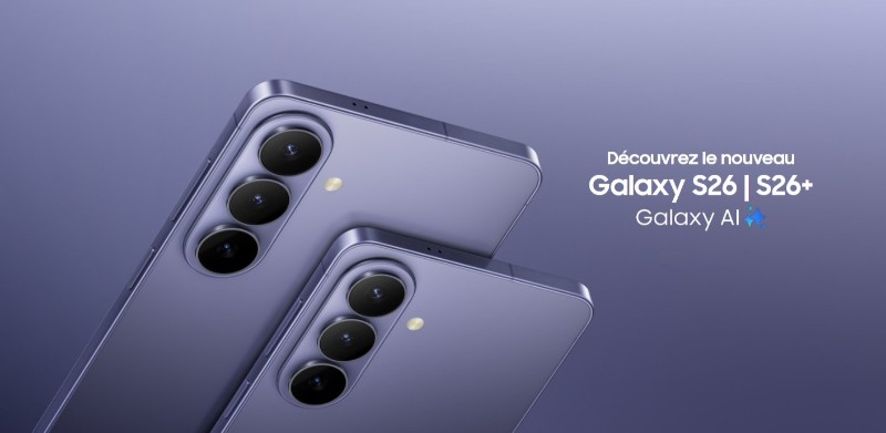 Galaxy S26 smartphone 5G écran AMOLED 120Hz design premium bleu