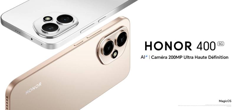 Smartphone HONOR 400 5G Noir avec écran AMOLED 6,55 pouces