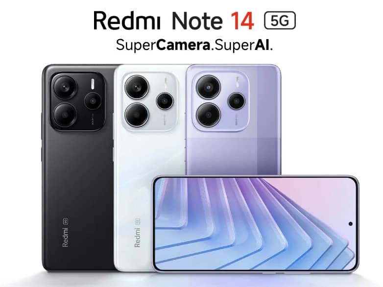 Smartphone Xiaomi Redmi Note 14 5G 8Go 256Go Violet : En Tunisie